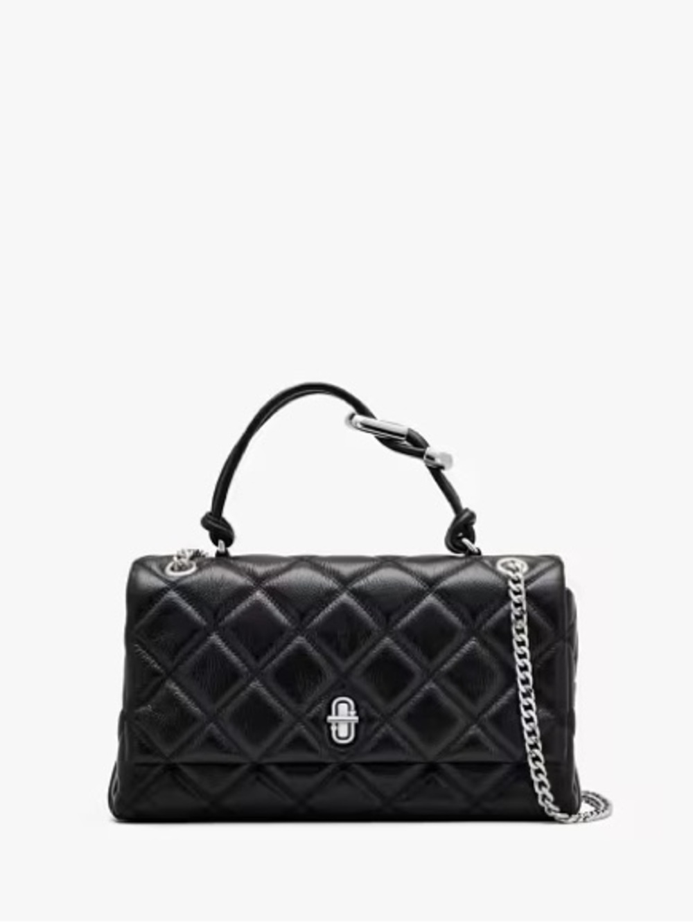 Marc Jacobs Black Quilted Leather Shoulder Bag with Chain Strap